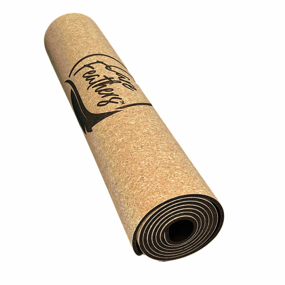 Evergreen Antimicrobial Cork Yoga Mat w/ PER backing, Lotus, Navy